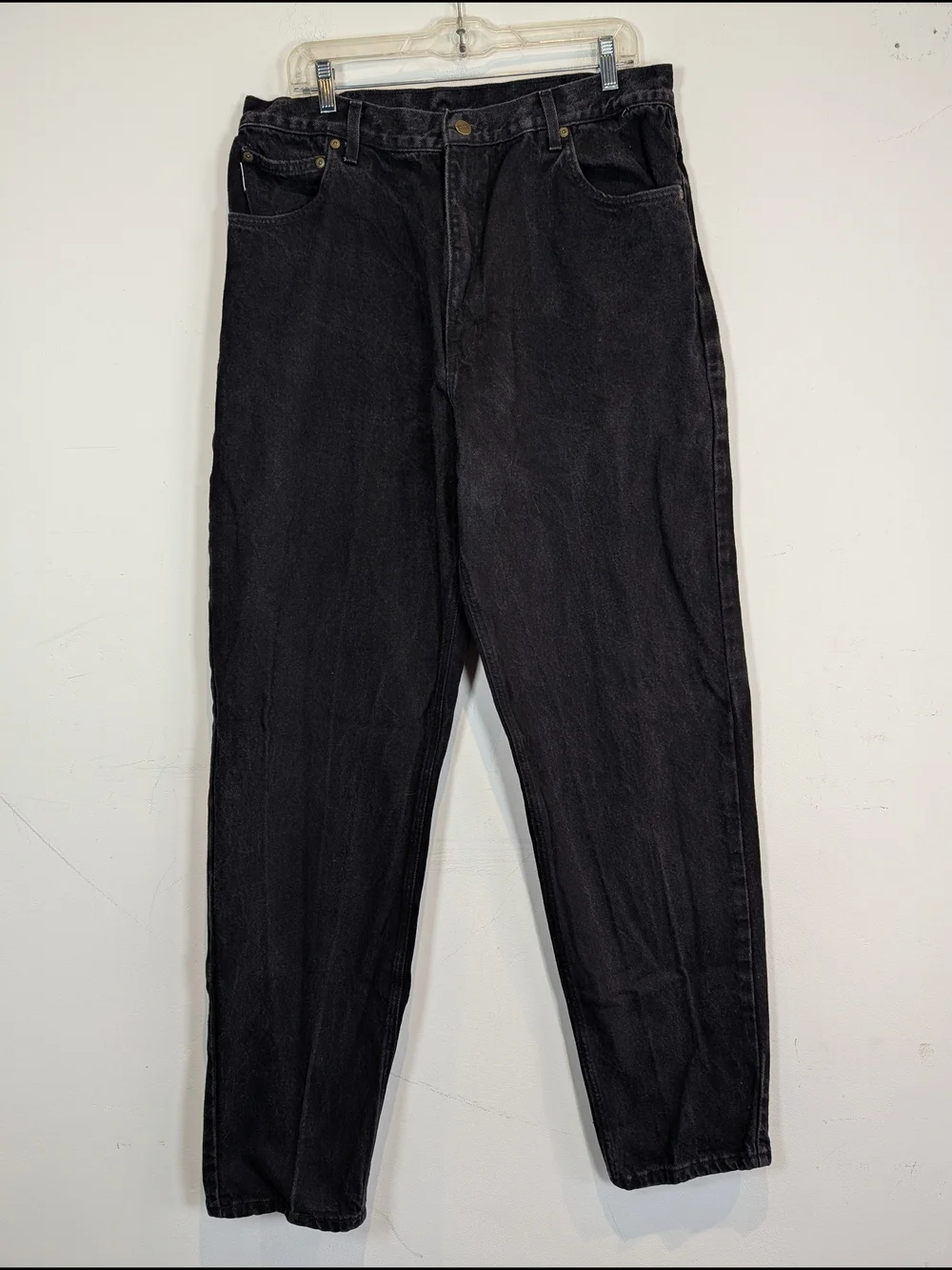 Carhartt Black Slim Straight Jeans, Size 38x36
